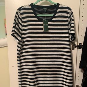 Ralph Lauren Sequin white and black striped dress